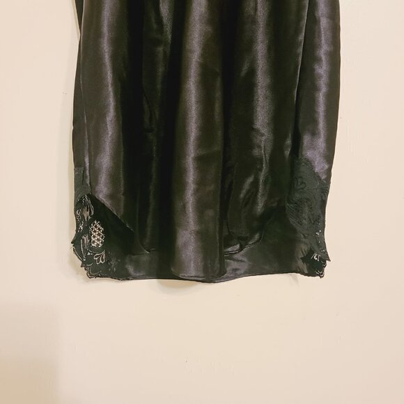 Delicates | Vintage Black Nylon Lace Chemise or Slip (Size Medium) - Picture 8 of 12